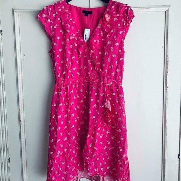 Jcrew 1 Vneck Ruffle Dress In Floral 